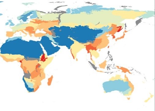 Ando revisando algo de hongos del suelo y me topé con este mapa que nos dice las regiones con mayor diversidad de hongos 🍄

🔴 ↑ diversidad 
🟦 ↓ diversidad 
¿Ya vieron México? Increíble y fantástico! 🍄🍄‍🟫