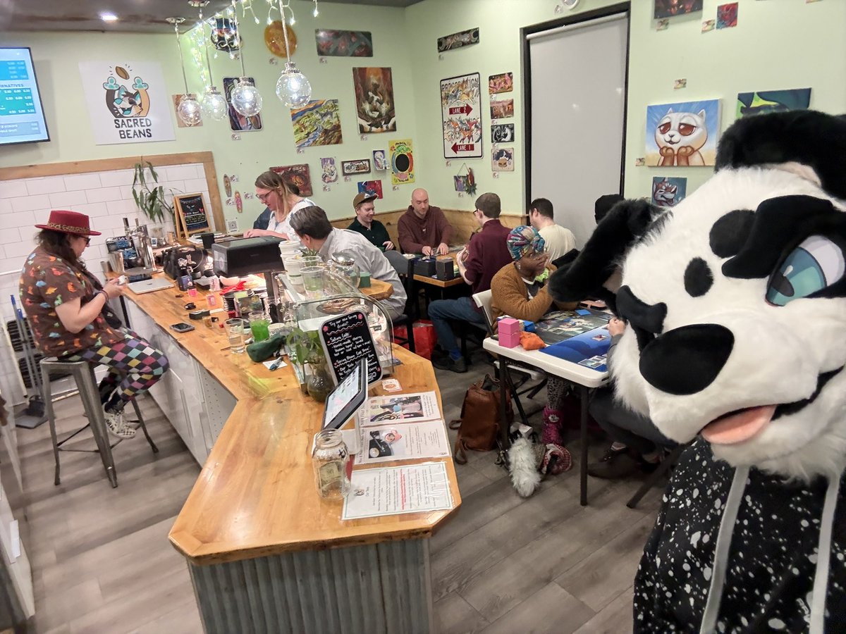 Sacred_Beans_Co's tweet photo. Great turnout for Commander Night at the cafe tonight. Multiple pods running, big board states everywhere, and plenty of coffee fueling the games.

Thanks to everyone who came out — always good seeing new and familiar faces around the tables.

More events coming soon. https://t.co/WT8WVwi8Cs