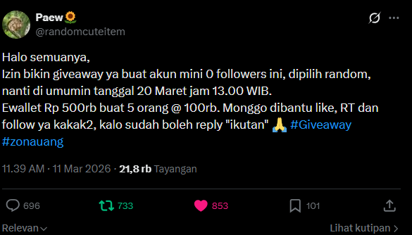 tetaaps's tweet photo. @randomcuteitem Ikutan ya kakkk, bismillah rejeki https://t.co/nF7LbJAWny