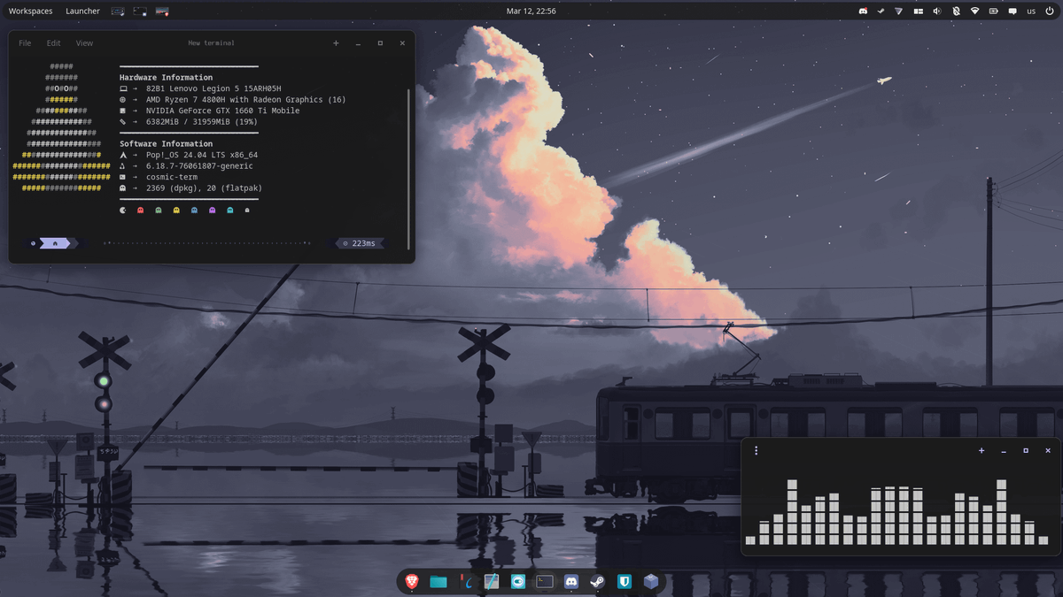 [COSMIC] Minimalist cozy setup. (I think this wallpaper looks better ...
