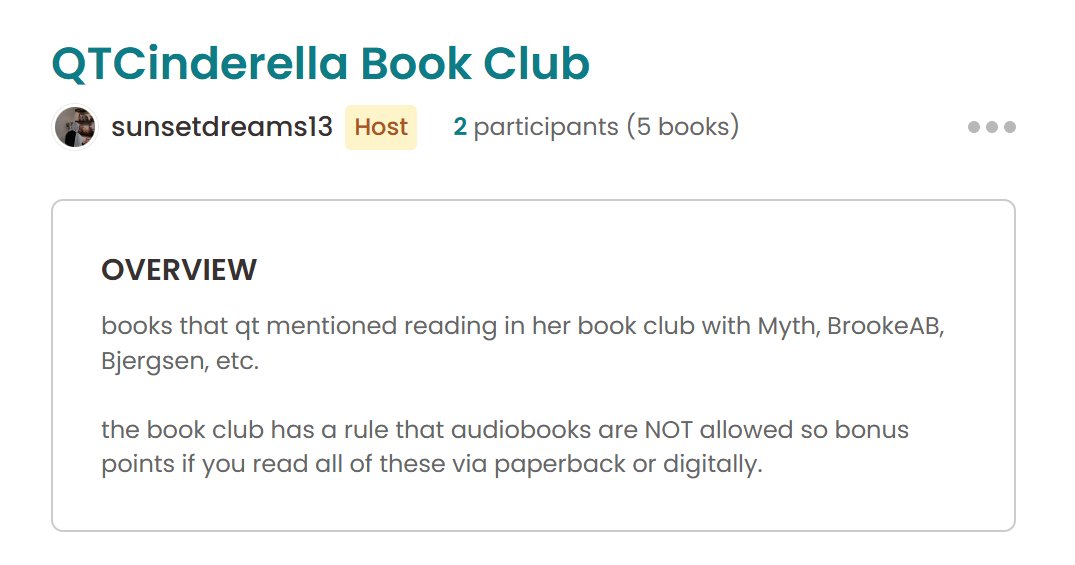 shoutout to the one other person doing my QT Book Club challenge on Storygraph