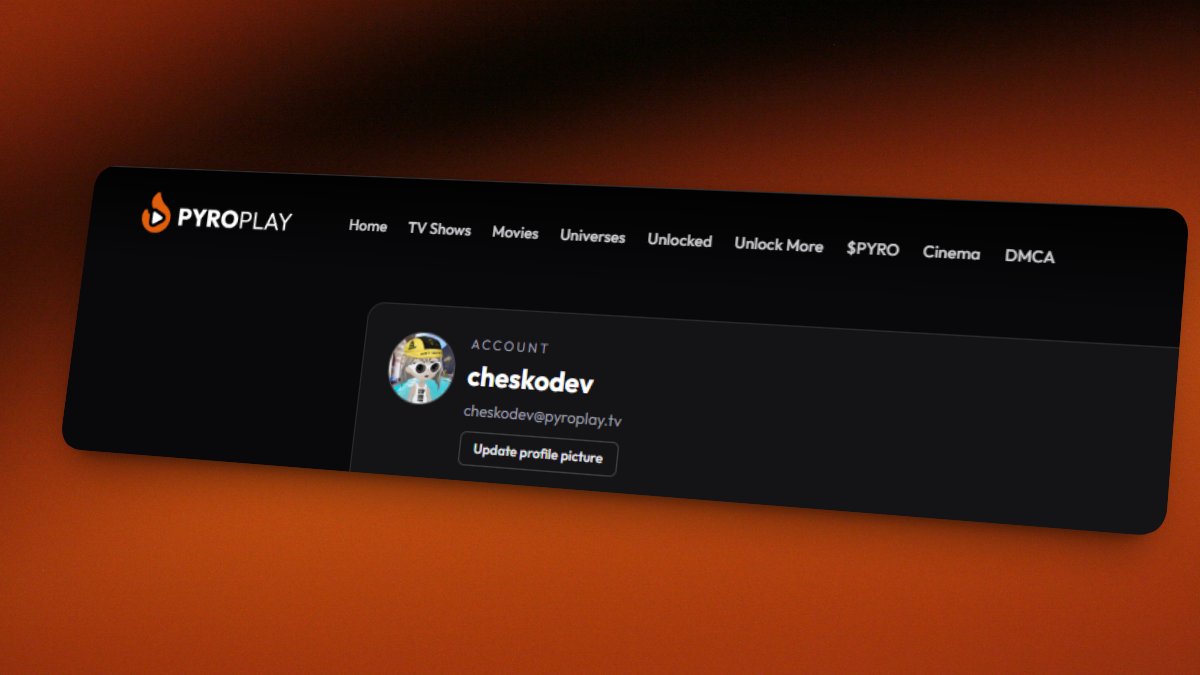 NEW on <a href="/pyroplaytv/">Pyro Play</a> 🎉

Custom profile pictures are now live.
Create your account and set your own PFP, we even support GIFs, so your profile can be animated. 🔥

Website might go down for a couple of minutes while we deploy

CA: 14qW8bcMkmHQtgJ8VohkR4FXiuYWqvLy4AtpGbuDpyro