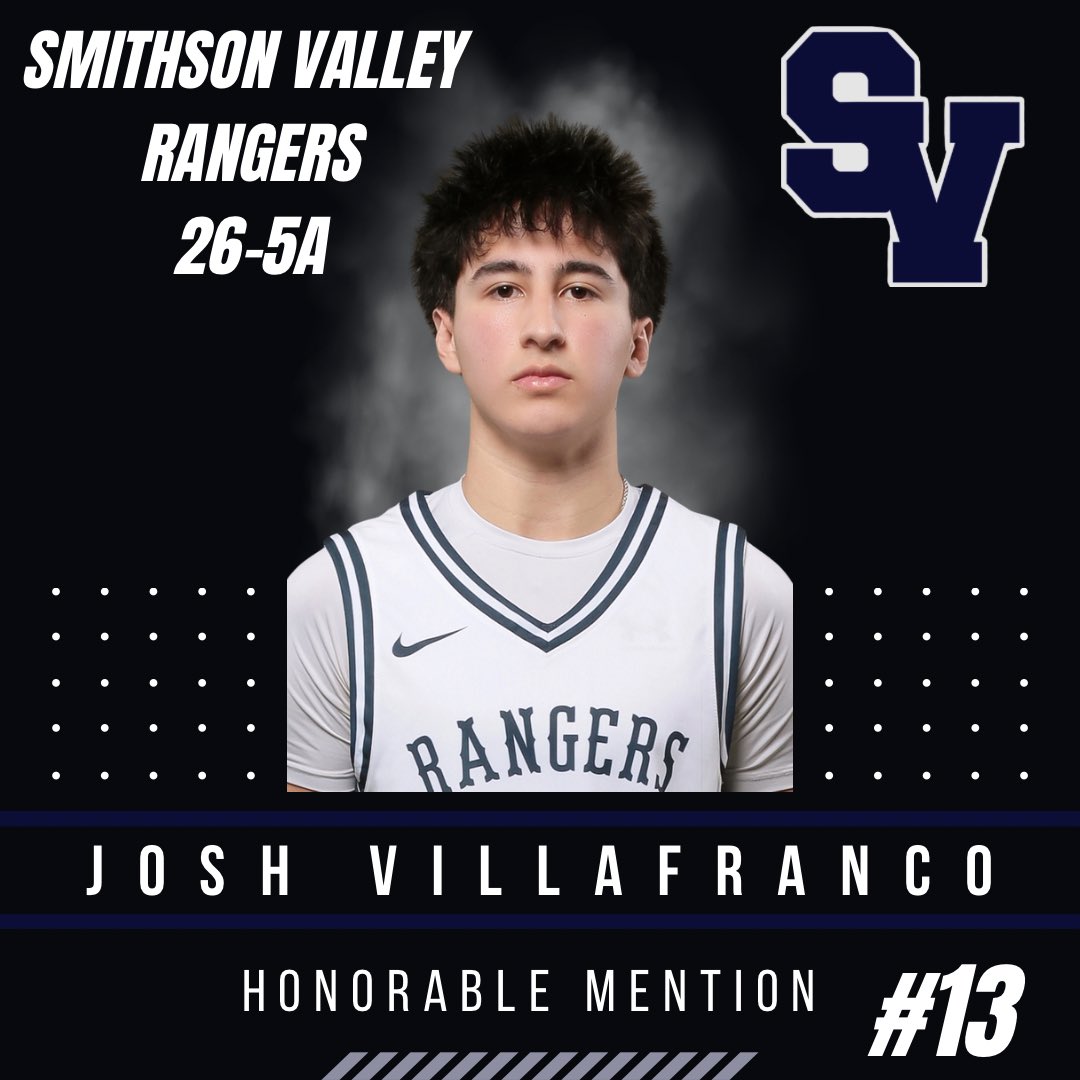 JoshVilla2026's tweet photo. Blessed to receive District 26-5A All-District Honorable Mention! Thank you to my family and coaches for everything.

@TexasBadBoys1 @AlamoCityHoops1 
@MattChampionATX https://t.co/a8Gb2UomxQ