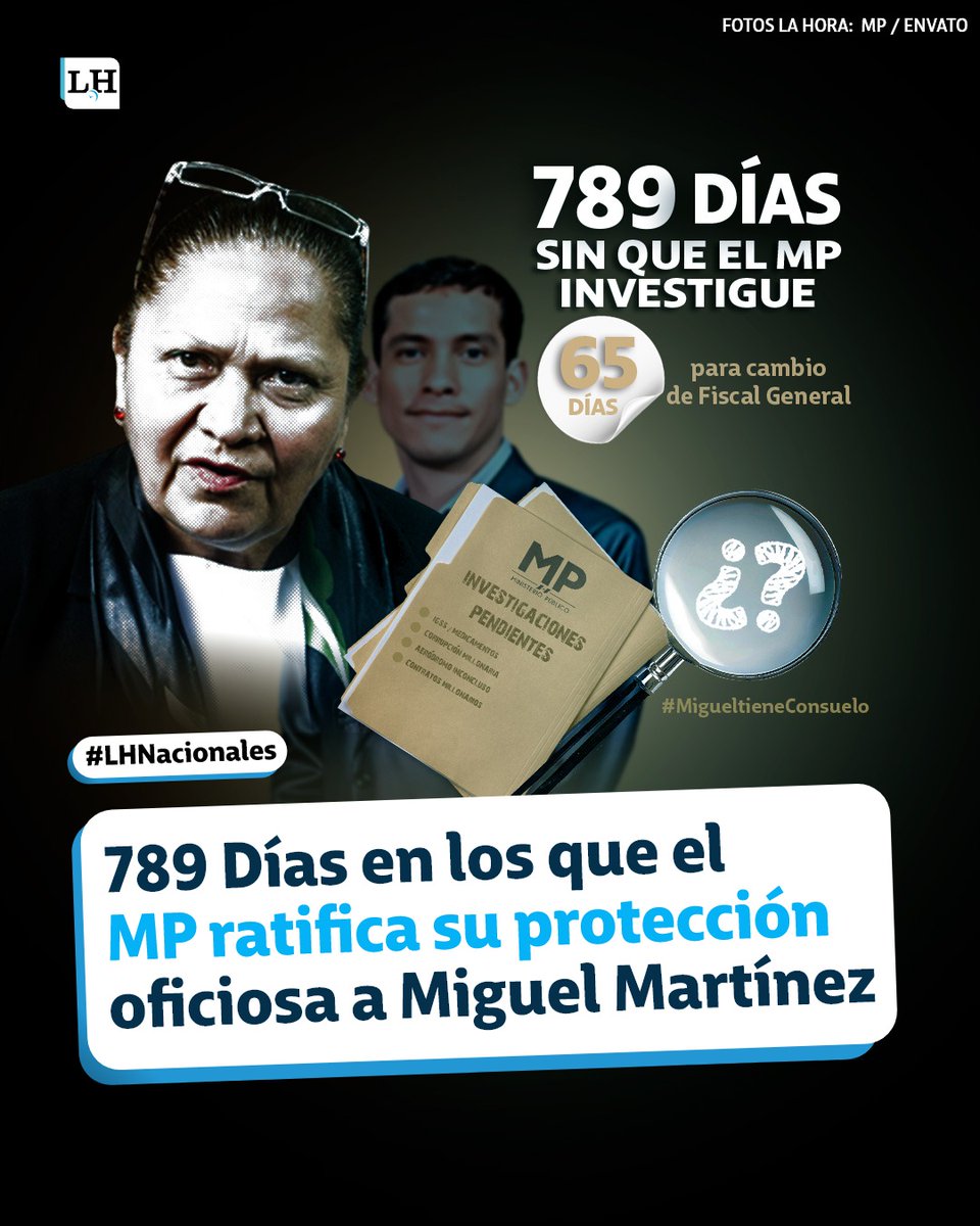 #LHNacionales | SIGUE EL CONTEO 🕵⌛
Van 789 días y el MP aún no ha iniciado alguna investigación de oficio en contra de Miguel Martínez por posibles hechos de corrupción.
Estos son los detalles ➡ bit.ly/4qcAB6C