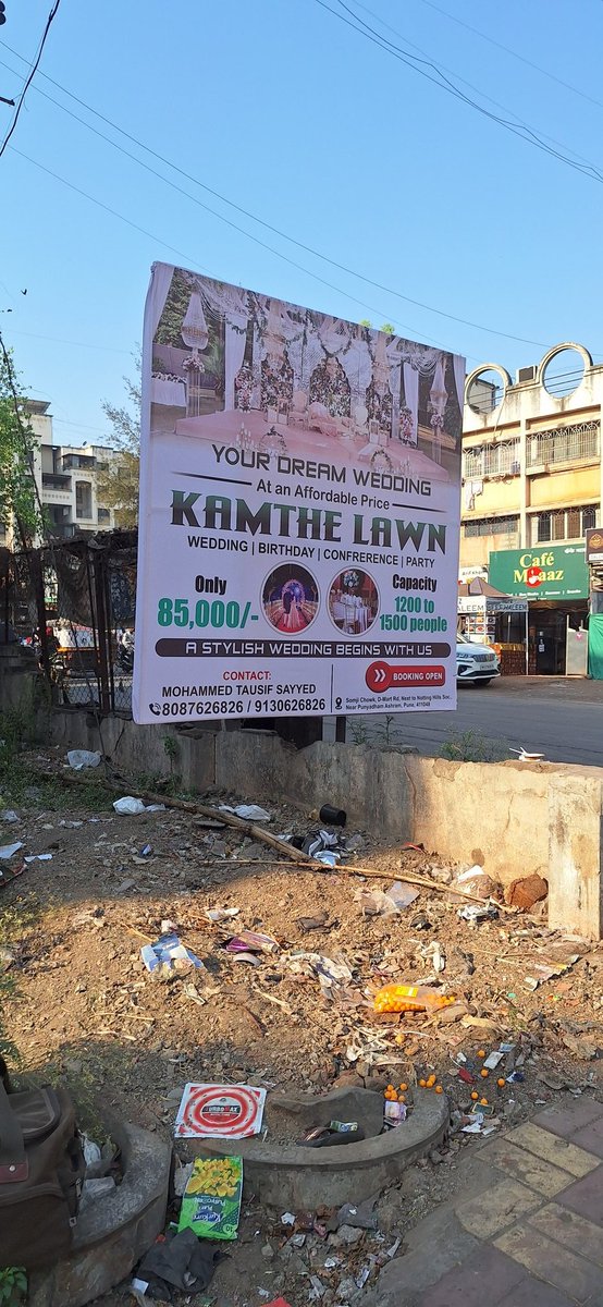 sameeriqbaal's tweet photo. Urgent attention @PMCPune this flex on NIBM kausarbaugh road outside Manish Park 1 is not only blocking the pavement but also creating blind spot on the corner putting lives of pedestrians in threat causing accidents. Please take immediate action. @navalMH @pulse_pune @MDNagpure https://t.co/02tuOruQhn