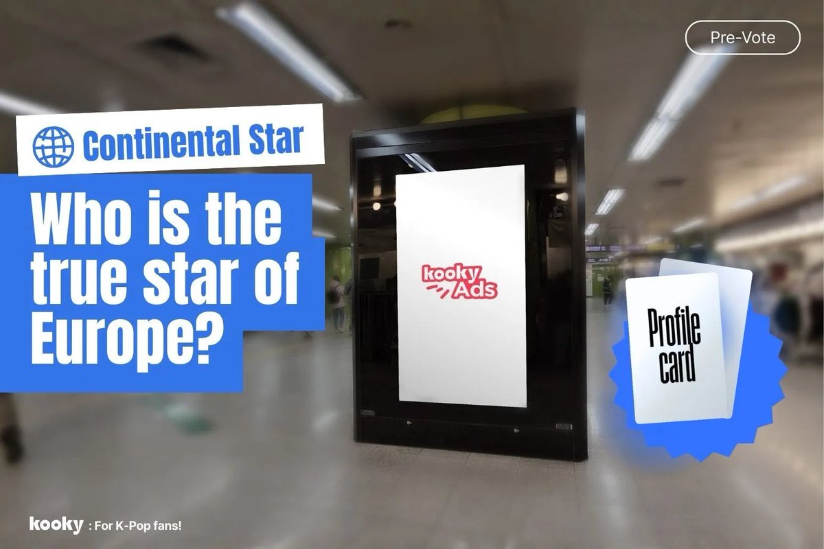 ✨ Monthly Continental Star | #EuropsStar_Mar 
🔗 kookylinkpage.kooky.io/content/reward…
📅 ~ Mar 20, 11AM (KST)

With this location-based vote, only local fans can decide — who will become the region’s chosen star?

🎯 TOP 4 -> Go to Final
🎁 Hapjeong Subway ads
🎁 Kooky Profile

⬆️⬆️ Check