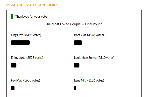 LINGORMVOTING's tweet photo. Can we get 15,000 votes today?

🔗https://t.co/MO0fLW8xAW

Share your votes 👇👇

#VoteForLingOrm #LingOrm #หลิงออม https://t.co/d2hewSg503