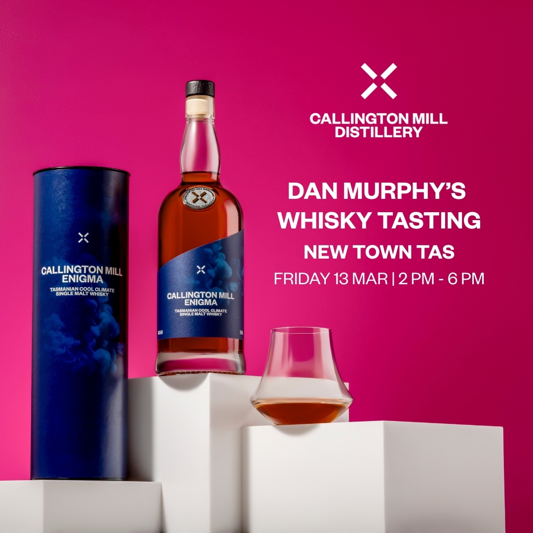 Callington_Mill's tweet photo. Join us today for an exclusive afternoon as we bring the refined spirit of Callington Mill Distillery to Dan Murphy’s New Town, Tasmania.

Location: 91 New Town Road, New Town
Time: 2 pm - 6 pm.

See you there!

#Callingtonmilldistillery #whisky #singlemalt https://t.co/eWayHvqaUZ