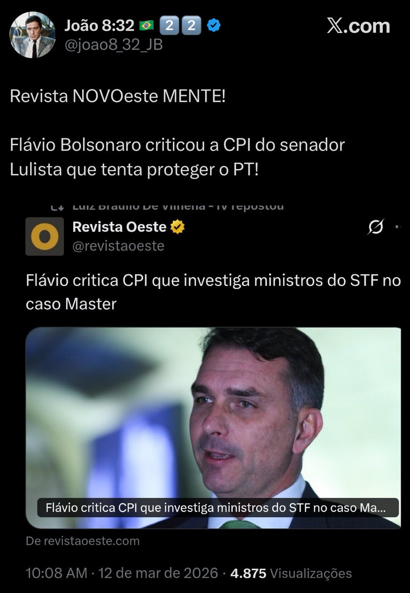 A CPI da Lava Toga 2, agr é uma CPI para proteger o PT.

O mesmo PT que INDICOU o Toffoli e dps veio Moraes indicado pelo Temer, vice-presidente da chapa petista.

Os cara é bom na enganação.