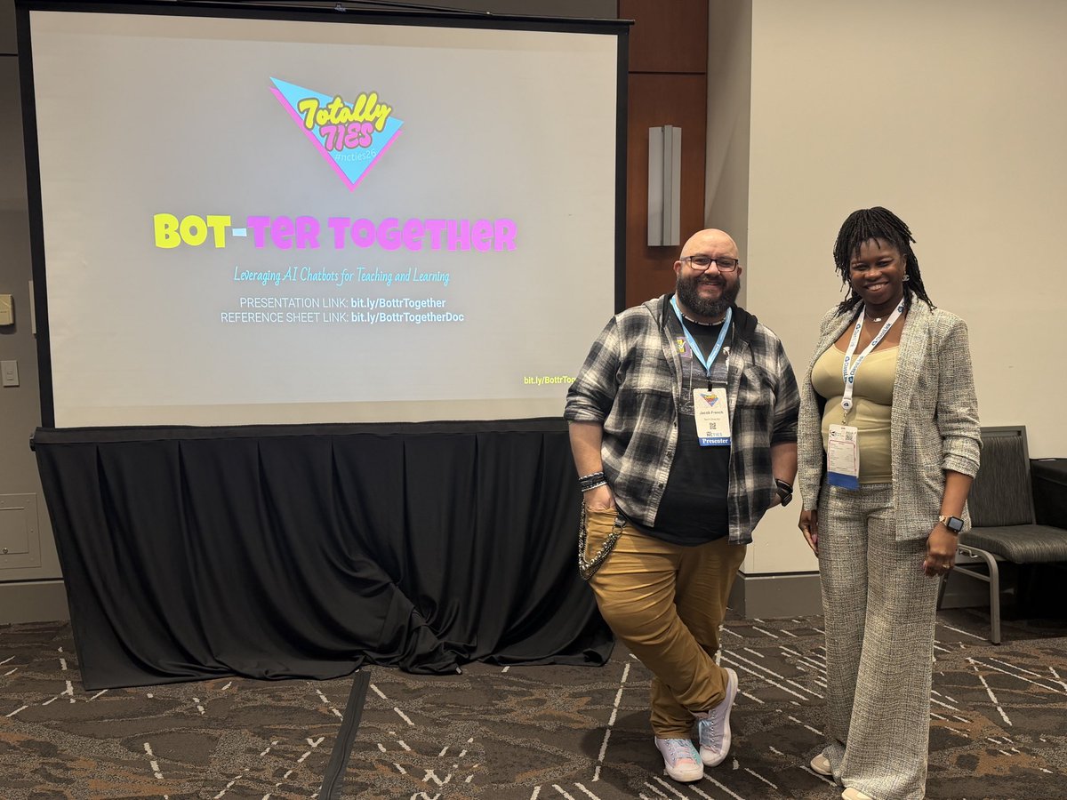 HCSDTIF's tweet photo. #NCTIES26….💾1 week ago…Across 4 sessions, our team shared strategies &amp; ideas that support teaching, learning, and innovation in our schools. Here’s a look at our presenters in action. 🎤💻 https://t.co/FNDFJQVM96