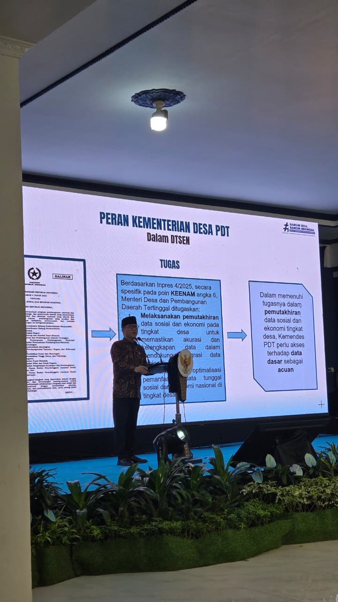 TPP SUKSESKAN DTSEN INPRES No. 4 Tahun 2025 Pemutakhiran Data Tunggal Sosial dan Ekonomi Nasional 
<a href="/YandriSusanto/">Yandri Susanto</a> <a href="/KemensetnegRI/">Sekretariat Negara</a> <a href="/bpsdmkemendesa/">Bpsdm Kemendesa</a>
#PemutakhiranDTSEN
#TPPKerjaBerdampak
#TPPIndonesiaHebat
#TPPMendukungPemutahiranDTSEN