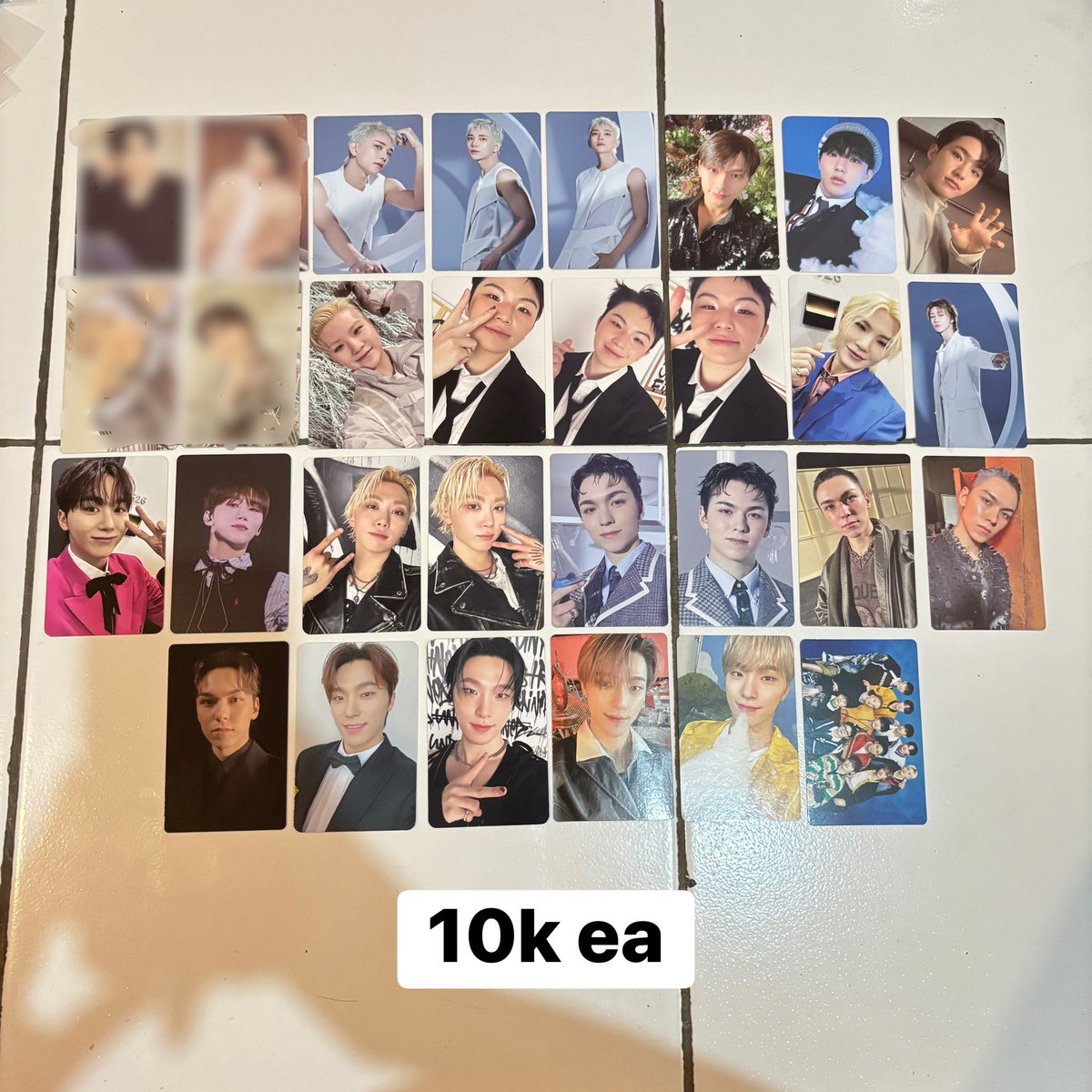 wts want to sell seventeen photocard pc svt ina lfb 세븐틴 포카

CLEARANCE SALE 10k each
joshua jun hoshi woozi the 8 seungkwan vernon dino
✅ prefer take banyakan
❌ exc pack &amp; adm shopee 15%
✅ ww buyers are welcome with ina address
CEK CONDI SEBELUM DM: drive.google.com/drive/folders/…