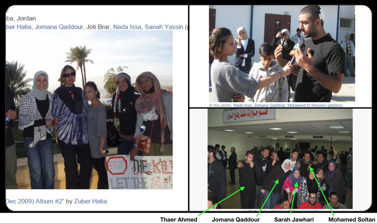 JLink58539's tweet photo. H/T @RAIRFoundation -  Newly discovered photos from 2009 show Jomana Qaddour photographed together with Mohamed Soltan and Mohammed El-Housiny (the latter visibly wounded/bandaged, likely from Rafah border clashes during Viva Palestina activities). This places Qaddour in direct proximity to Soltan during a period tied to pro-Palestinian activism and aid convoys linked to Hamas.
Mohamed Soltan, a fellow alumnus of the Islamic School of Greater Kansas City (under principal Hamed Ghazali, whose tarbiyah curriculum drew from MB-inspired sources like Sayyid Qutb and emphasized leadership/personality development in an Islamic framework), has documented ties:

Son of Salah Soltan, a prominent Muslim Brotherhood figure and former deputy minister under Mohamed Morsi.
Participated in the 2009 Viva Palestina convoy (led by George Galloway), which delivered cash directly to Hamas leaders including Khaled Meshaal, Musa Abu Marzook, and Osama Hamdan.
Publicly praised Hamas figures (e.g., calling Meshaal an "amazing freedom fighter" and "lion" in 2012 tweets) and posted content supportive during Israeli operations against Hamas.
While Soltan has denied direct personal MB membership, his family background, activism, and associations place him within broader MB networks.

These connections raise serious transparency questions given Qaddour's current role as Senior Advisor for Syria in the U.S. State Department's Bureau of Near Eastern Affairs (handling post-Assad policy, constitutional transitions, and Levant issues). Her public bios highlight humanitarian work, SRD co-founding, and think-tank roles but omit early education under Ghazali, family MAS ties, and shared networks with figures like Soltan.
The State Department must disclose full details of Qaddour's early affiliations, educational influences, and any ongoing contacts with individuals tied to designated or sanctioned groups/ideologies. National security and policy integrity demand nothing less—especially in sensitive Syria/region files.
#TransparencyNow #StateDepartment #SyriaPolicy #MuslimBrotherhood
(Archival project ongoing since 2009; based on preserved materials from MAS Freedom Foundation events, ISGKC records, and related videos/connections.)