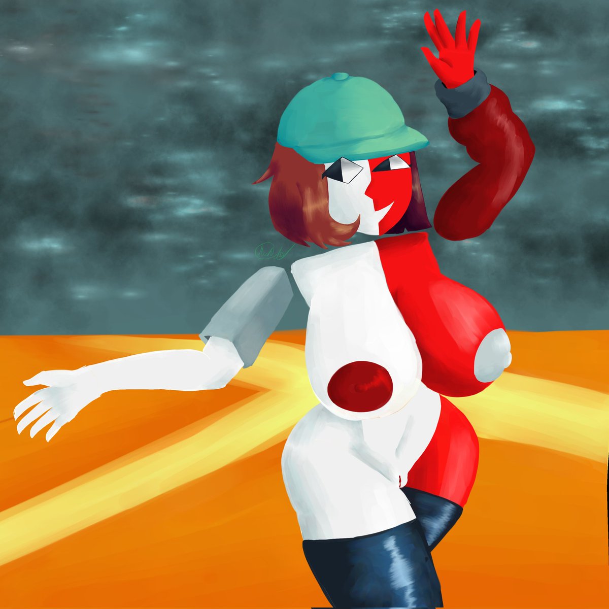 La ena bbq chavos,aunque me la pidieron con el pelo castaño rojizo y con una chamarra,aunque de hueva solo le puse la manga xD