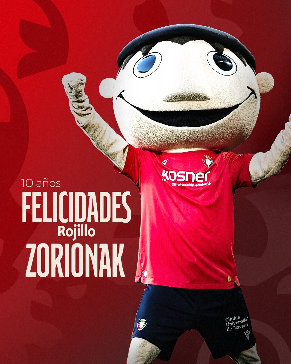 🎂 ¡Hoy es el cumpleaños de Rojillo! 

Se cumplen diez años de la recuperación de Rojillo como mascota del club.

🤗 ¡Muchas felicidades, Rojillo! Zorionak!