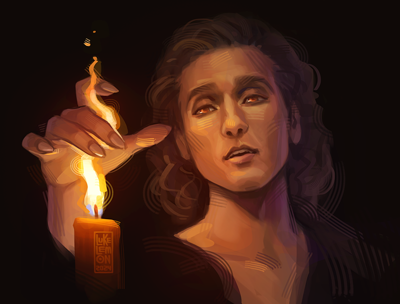 LukeLemon_art's tweet photo. To celebrate an Armand sighting in the new #TVL video, here's an oldie 🧡💛

(Can you guess the reference?)

#IWTV #Armand https://t.co/tcgESdkzlr