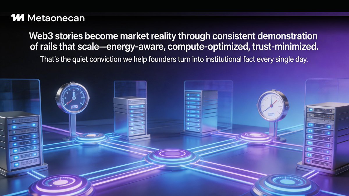 MetaOnecan's tweet image. Web3 stories become market reality through consistent demonstration of rails that scale—energy-aware, compute-optimized, trust-minimized. That’s the quiet conviction we help founders turn into institutional fact every single day.
#Web3Reality #PR #Comms