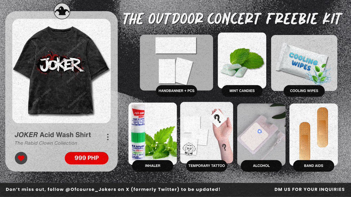 Ofcourse_Jokers's tweet image. Guys, ready na ba ang concert fit niyo? 👀

Joker Acid Wash Shirt is now available. 

Perfect OOTD whether for concert or everyday fit! This comes with free concert essentials so you’re ready for the full fan experience.

Pre-order here: forms.gle/skWTE1KnKSfaDu…

#JOKEN #jokentwt