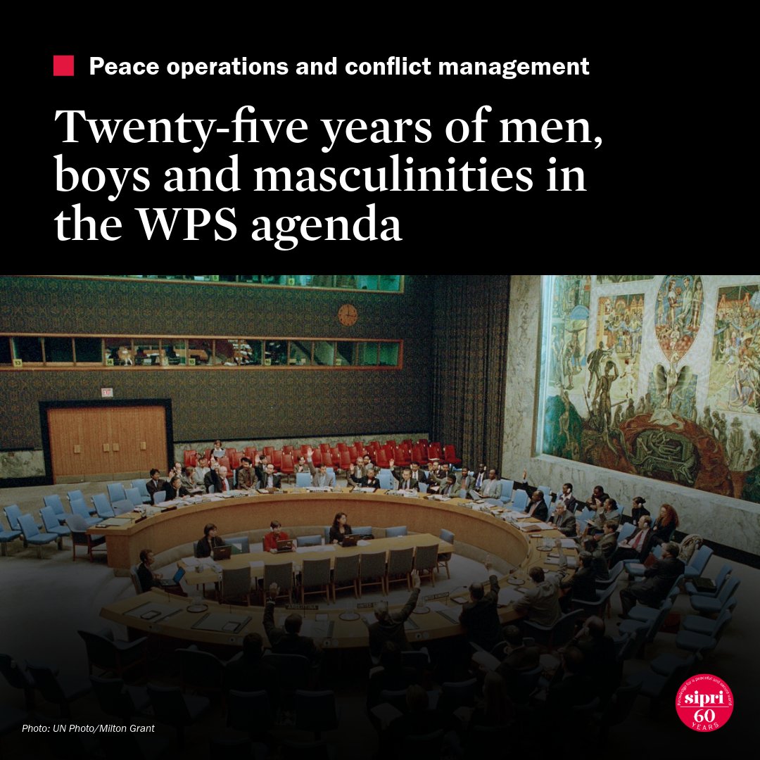 Today, SIPRI releases a new paper by <a href="/gretchenbaldwin/">Gretchen Baldwin</a>  that takes stock of the sub-field of men, boys and masculinities within the women, peace and security #WPS agenda. 
Read it now ➡️ doi.org/10.55163/RVPD4…

#SIPRI #Peacebuilding #UNSCR1325 <a href="/UN/">United Nations</a> <a href="/UN_Women/">UN Women</a> <a href="/UNPeacekeeping/">UN Peacekeeping</a>