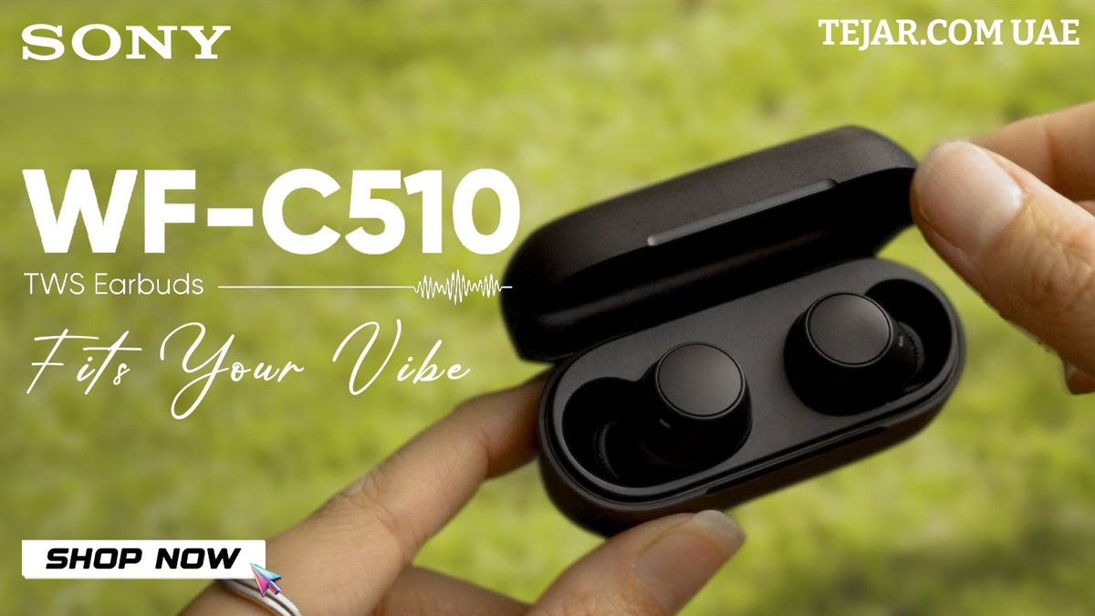 TejarUAE's tweet image. Powerful sound in a compact design 📷📷
Sony WF-C510 Truly Wireless Earbuds deliver deep bass, clear calls &amp;amp; all-day comfort — now available at Tejar!
#SonyWFC510 #SonyEarbuds #WirelessFreedom #TWS #DeepBass #ClearCalls #TechEssentials #Tejar