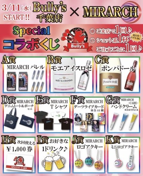 Bully's千葉店【毎日18時〜翌5時/終日ダーツ投げ放題1,100円🎯】 tweet media