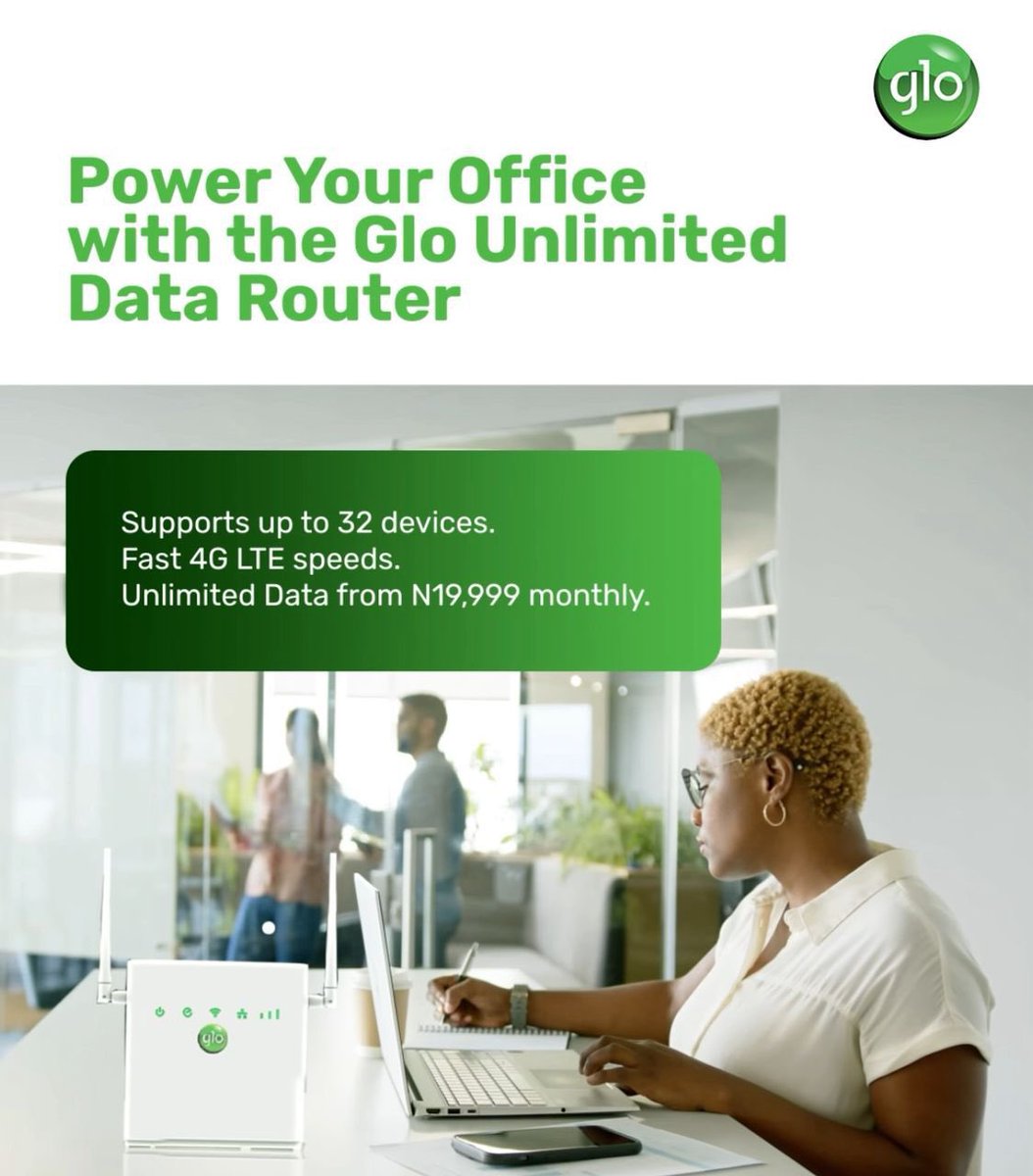 Mazitundeeednut's tweet photo. Funny how one device changed the internet situation in my apartment. The Glo Router has been stable so far.
₦19,999 monthly plan via @gloworld. #GloRouter https://t.co/93apfsvfzF