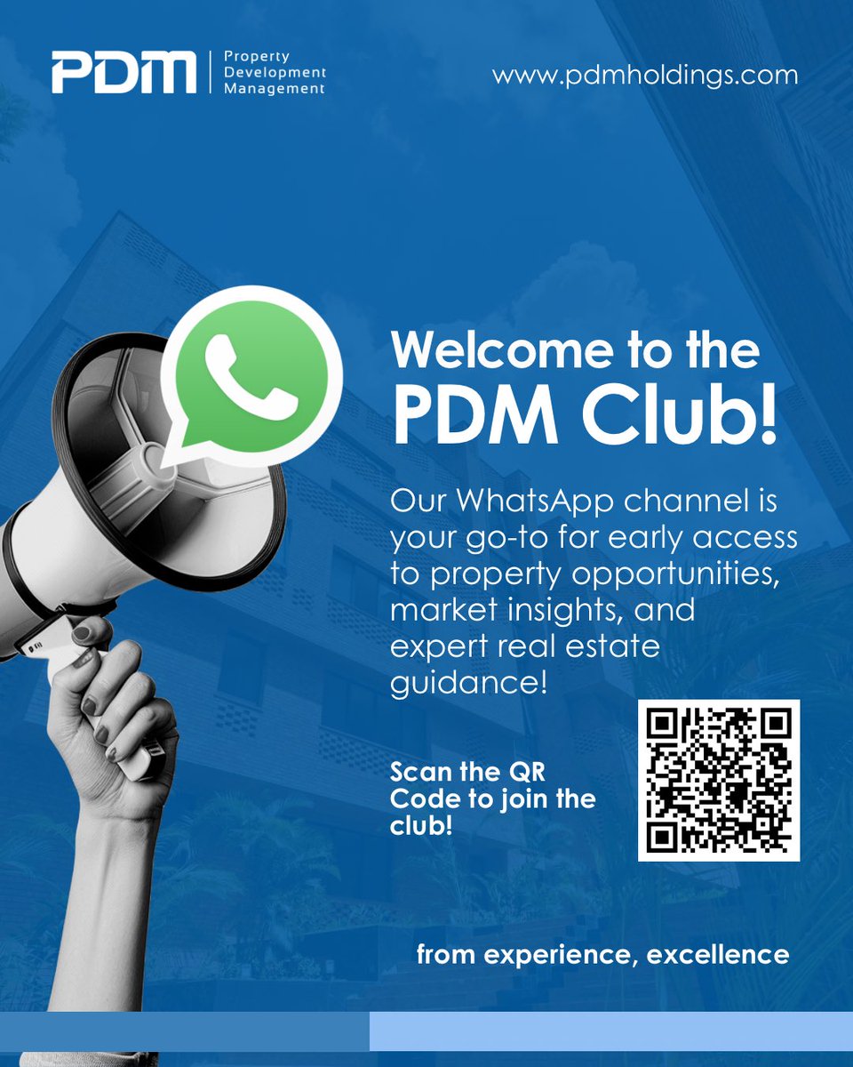 Introducing the PDM Club 📣

Join our WhatsApp channel for curated property opportunities, market insights, and updates from the PDM team.

Join here:
whatsapp.com/channel/0029Vb…

#PDMClub #RealEstateKenya #PropertyInsights