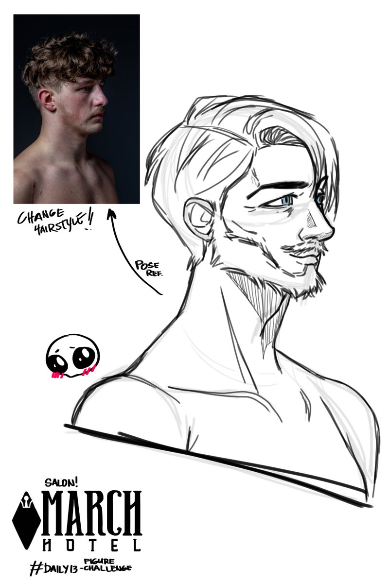 reveltica's tweet photo. daily figure challenge 13! 
change up hairstyles of the models~ 

#MarchHotel #artmoots https://t.co/9ryn32fVeQ