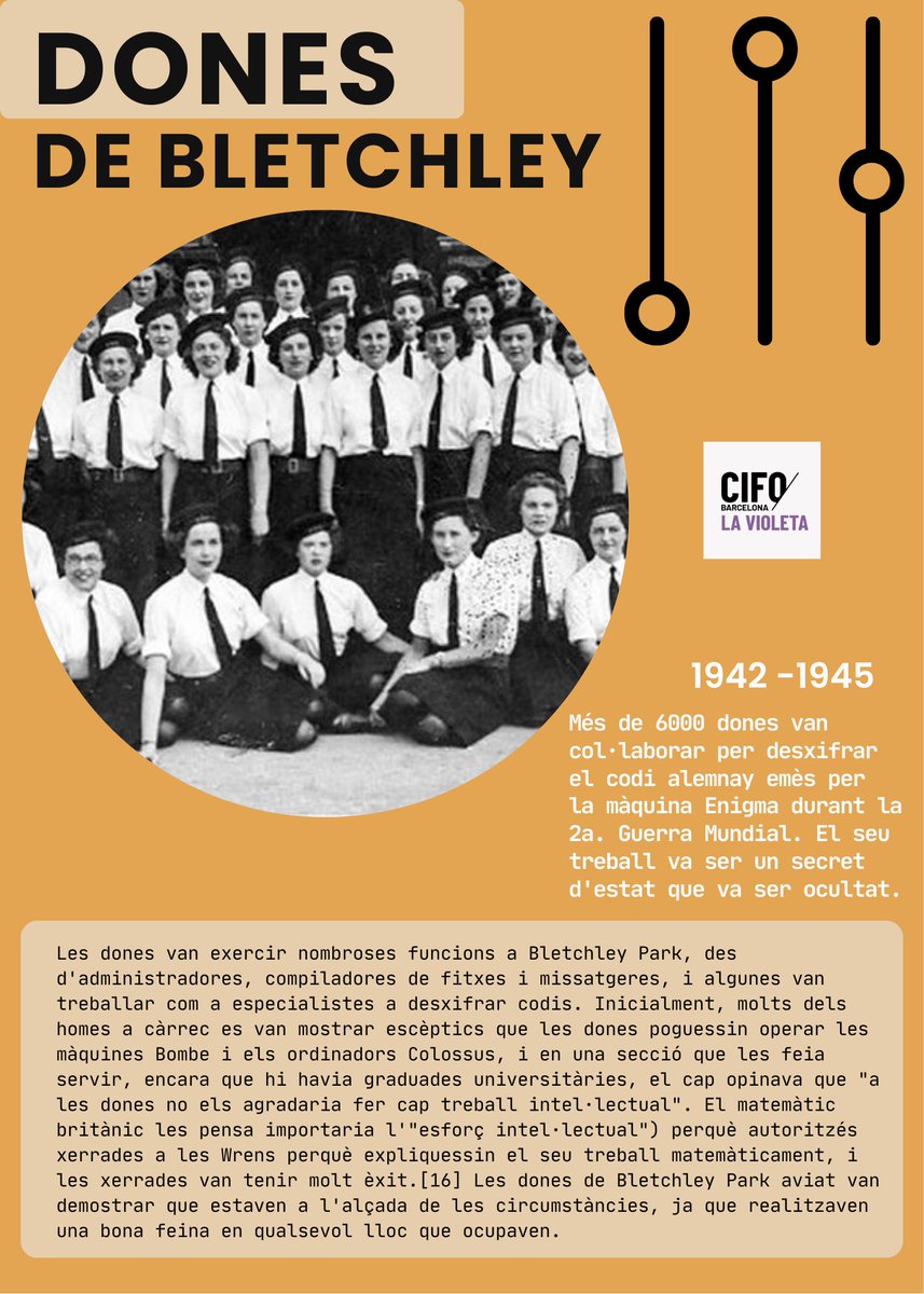 💜Les dones de Bletchley · El secret millor guardat era el seu talent ·El més curiós? Gairebé ningú en va saber res. El secret era tan gran que fins i tot després de la guerra el seu paper va quedar en silenci.
#CIFOlaVioleta #8M #donesTIC #Talent #tecnologia #revolucióndigital