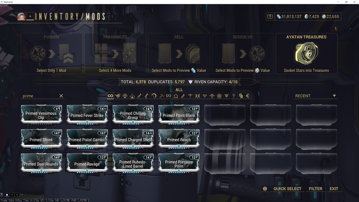 Welp.
Bounty ran out.
We made quite a bit of credits, so that was nice.
Got a few important mods maxed out and got 31m credits left over. Not bad