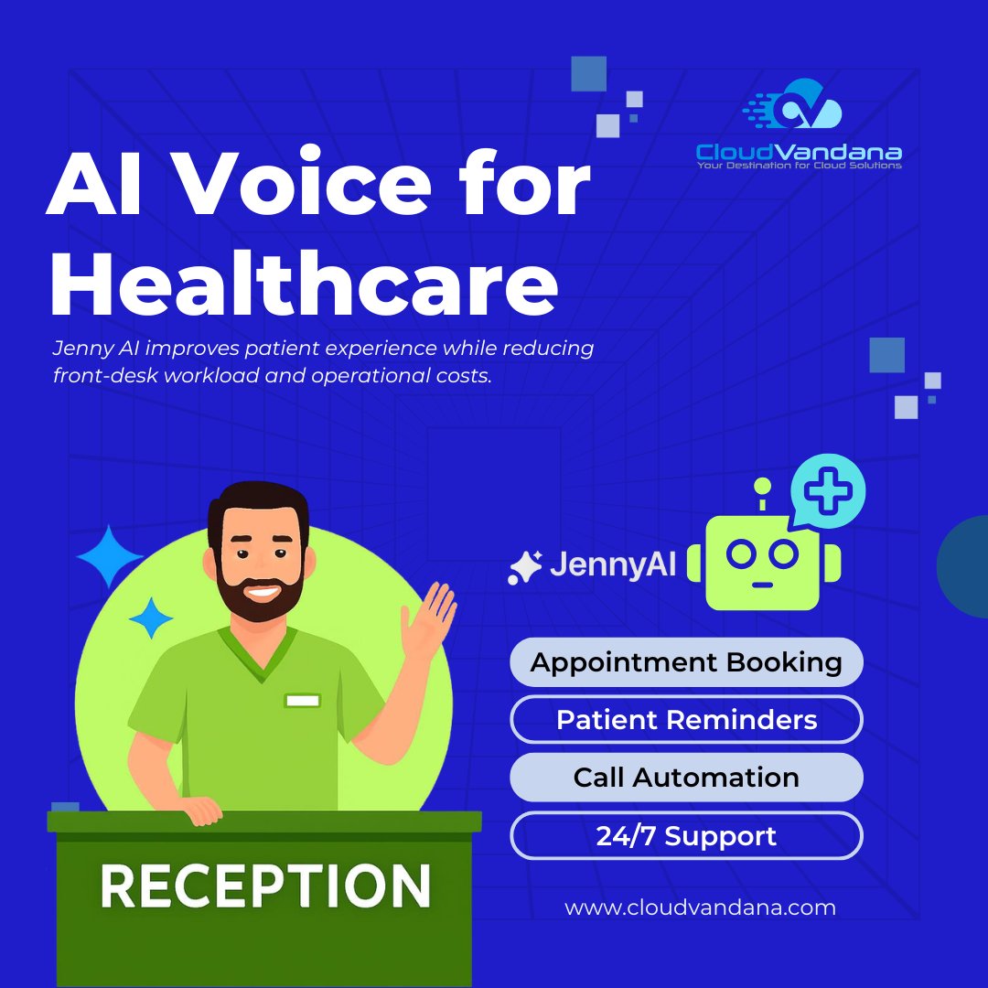 In healthcare, every missed call can impact a patient.

Jenny AI answers patient calls instantly, books appointments, and sends reminders automatically.

24/7 availability. No missed inquiries. No manual overload.

Smarter patient communication.

#Healthcare #HealthTech #VoiceAI