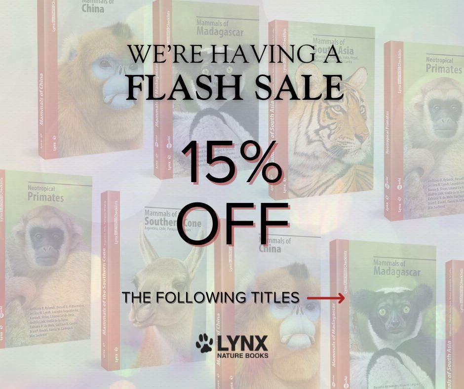 lynxnaturebooks's tweet image. For the next 5 days only, get 15% off a curated selection of our Illustrated Checklists of Mammals.

⏳ Sale ends on Tuesday, 17th of March.

👉 Visit lynxnaturebooks.com to explore the collection and save.

#FlashSale #Mammals #WildlifeBooks #Biodiversity #FieldGuides #Lynx