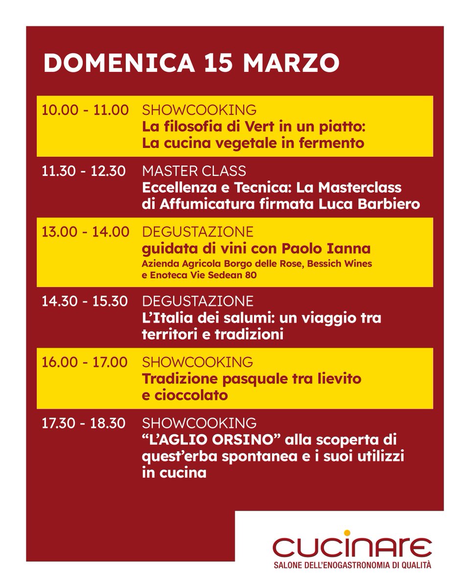 Il tempo stringe: Cucinare 2026 chiude tra 2 giorni⏳ 

Showcooking da non perdere, sapori da scoprire e le ultime novità in fatto di tecnologia per la cucina vi aspettano per un weekend finale imperdibile. 

👉Guardate le immagini per scoprire cosa vi aspetta sab 14 e dom 15.