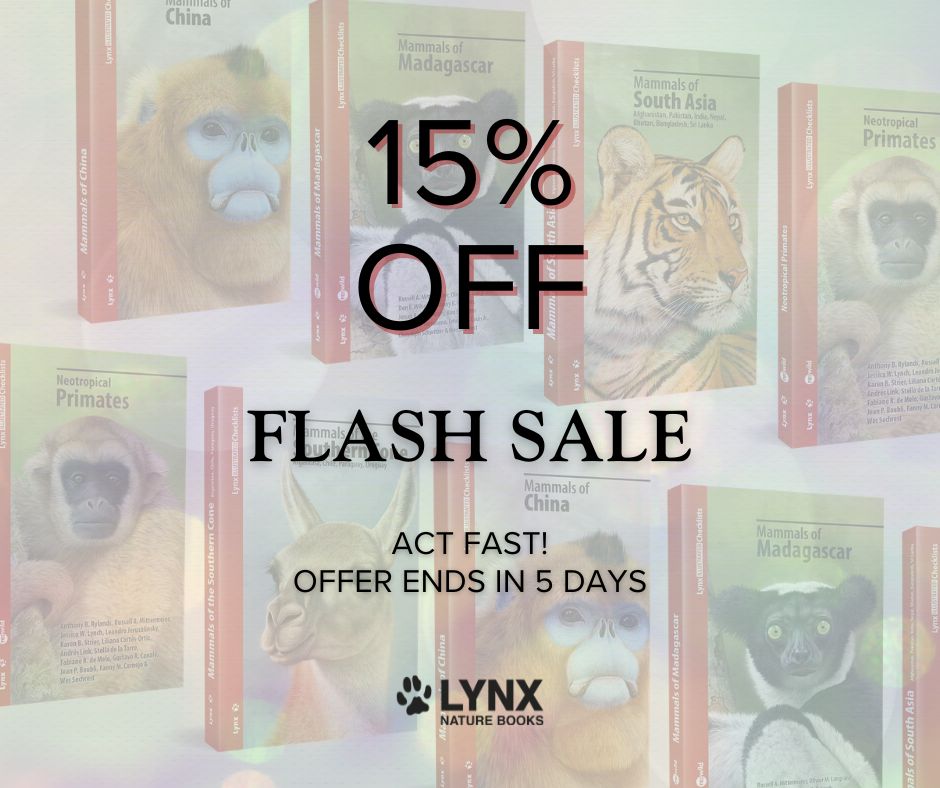 lynxnaturebooks's tweet image. For the next 5 days only, get 15% off a curated selection of our Illustrated Checklists of Mammals.

⏳ Sale ends on Tuesday, 17th of March.

👉 Visit lynxnaturebooks.com to explore the collection and save.

#FlashSale #Mammals #WildlifeBooks #Biodiversity #FieldGuides #Lynx