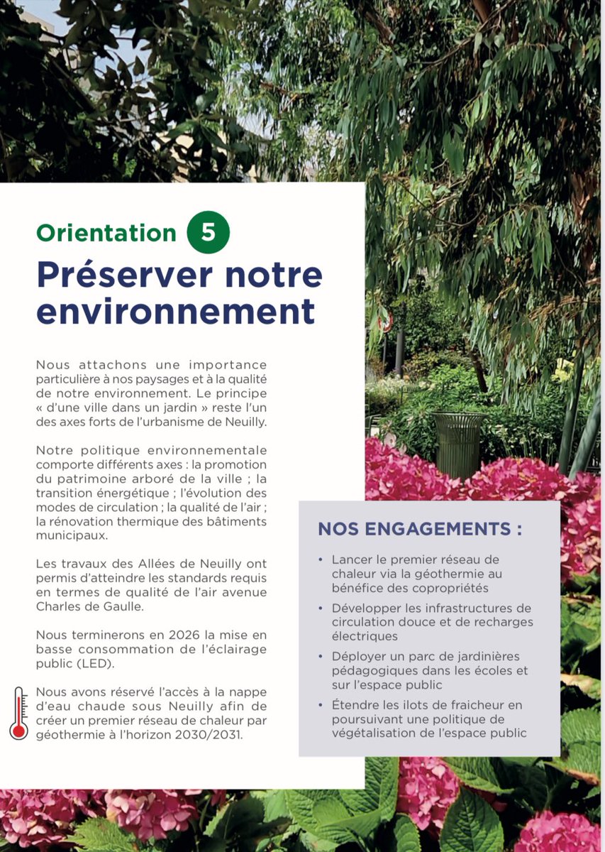 fromantin2026's tweet photo. 🌿 Un jour, une orientation 5️⃣

Nous poursuivons l’ambition d’une « ville dans un jardin » : protection du patrimoine arboré, transition énergétique, qualité de l’air et espaces publics végétalisés, Géothermie, LED, mobilités douces, îlots de fraîcheur 

Agir concrètement https://t.co/M76nW4OCPe