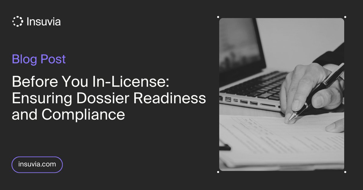 Insuvia's tweet photo. Licensing-in is fast, but dossiers are rarely submission-ready. Missing assessments, outdated data, and GMP blind spots can derail your launch. Learn how a dossier readiness review protects your timelines and strengthens your negotiation position.
https://t.co/EsHluK7j8S https://t.co/hLZx42b9Xs