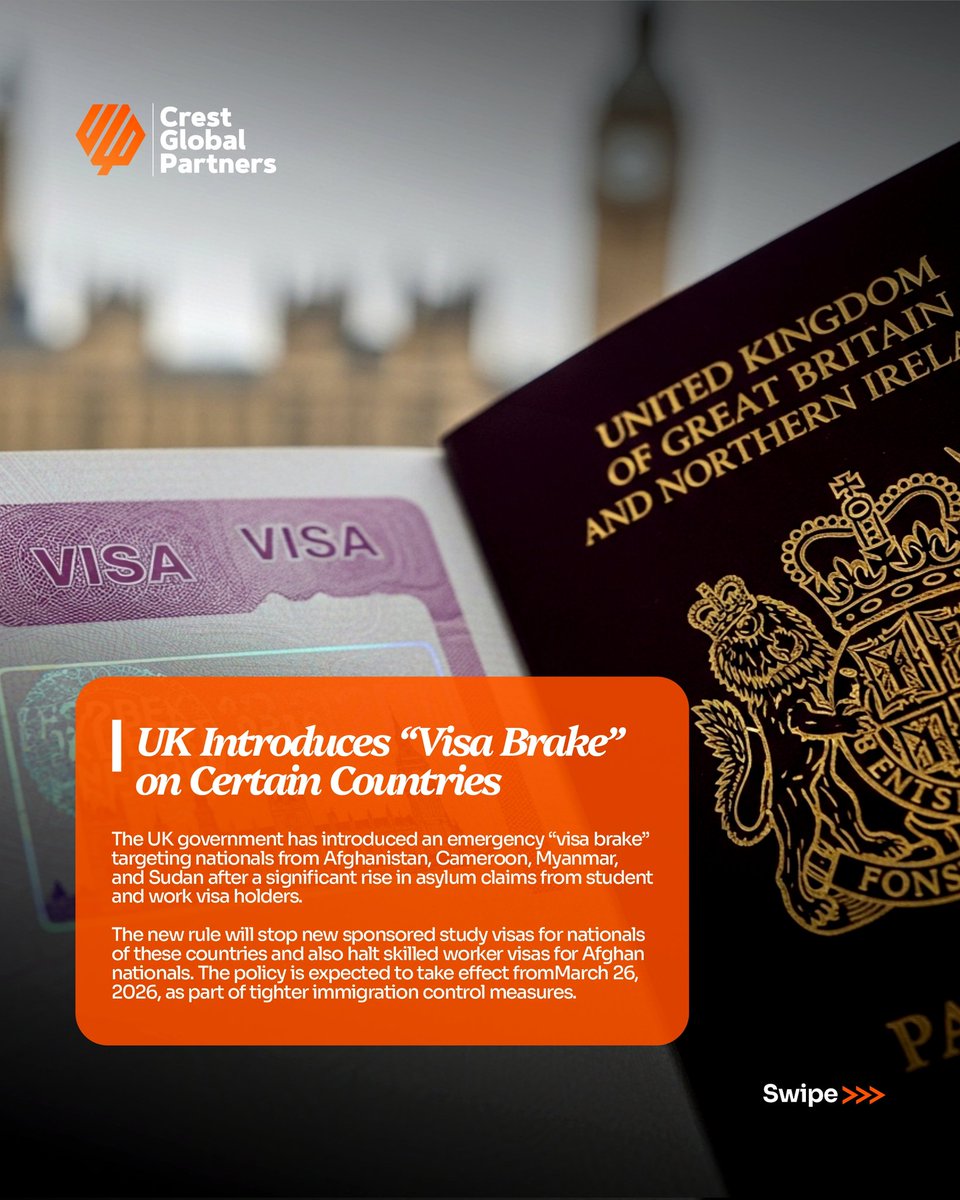 CGPLimited_'s tweet photo. ✈️ 🌎 Swipe Left to see what is new in travel and immigration this week.
P.S. Follow us for the latest insights and expert guidance on travel, visas, residency and citizenship.
#TravelNews #ImmigrationNews #VisaUpdates #Nigeria #Japa #TravelUpdate #CrestGlobalPartners https://t.co/6k1we5NCOZ