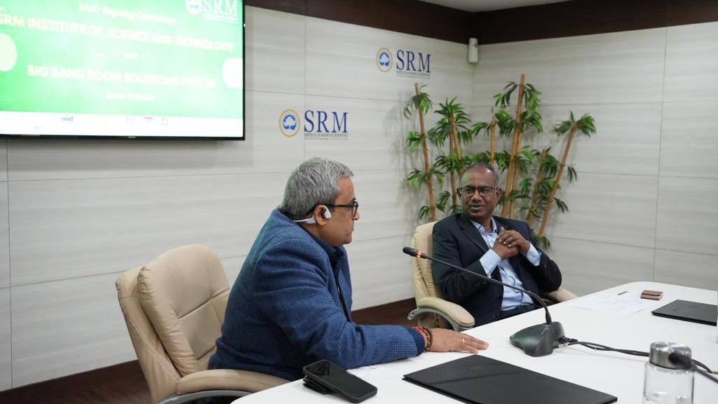 SRM Institute of Science and Technology (SRMIST), Kattankulathur, has signed a MoU with Big Bang Boom Solutions Private Limited (BBBS), a Chennai-based deep-tech defence technology company founded by SRM alumnus Dr R Shivaraman (B.Tech CSE, 2007)