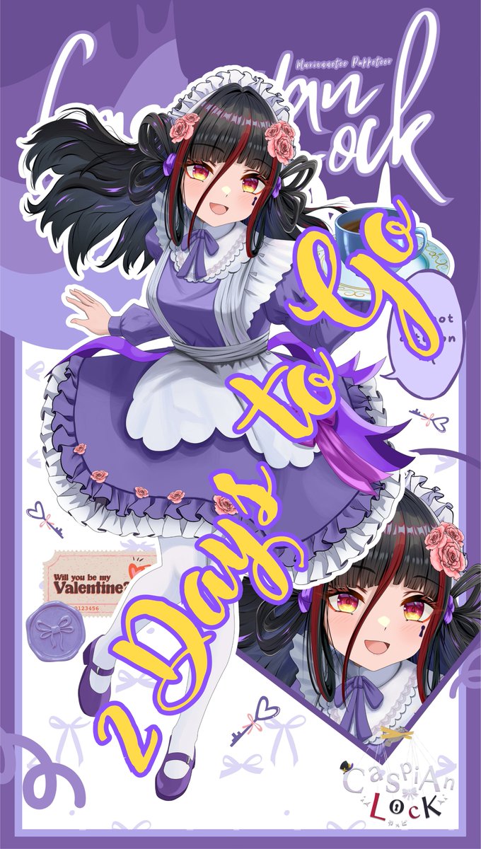 maze_vt's tweet photo. 🎀 Ah… you're here already? 🎀
Only 2 days left until you can visit @caspianlock , the Marionette Puppeteer Maid 💜
I’ll prepare tea just for you… will you come see me? ☕✨
#CaspianLock #MaidCafe #VTuberEvent #VaniteaCafexWhiteDay https://t.co/SsZIkUDXem