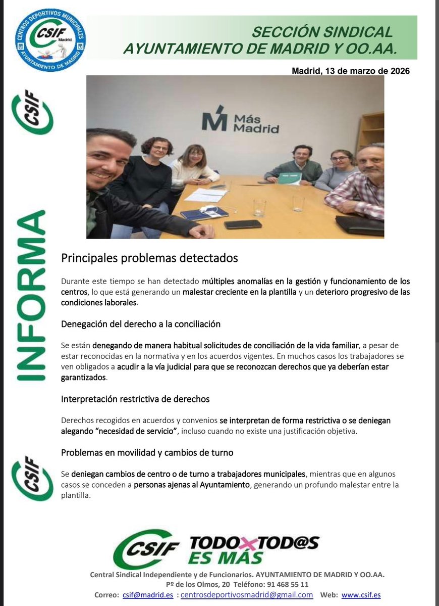 CSIF Ayuntamiento de Madrid tweet media