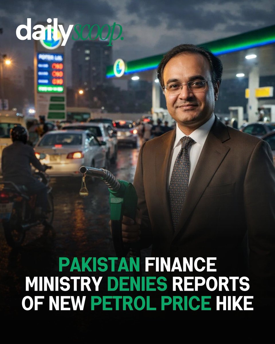 DailyScoopPK's tweet image. Pakistan’s Finance Ministry clarifies that Finance Minister Muhammad Aurangzeb did not announce any new petrol price hike, only briefing the Senate on rising global oil costs.

#PakistanEconomy #FuelPrices #PetrolUpdate #OilMarket #BreakingNews