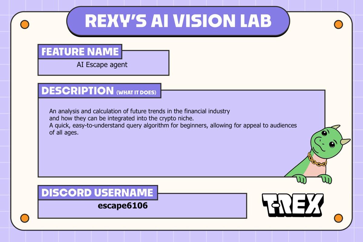 The future is coming with <a href="/TREX_chain/">T-REX 🦖</a> 
#RexyAILab
