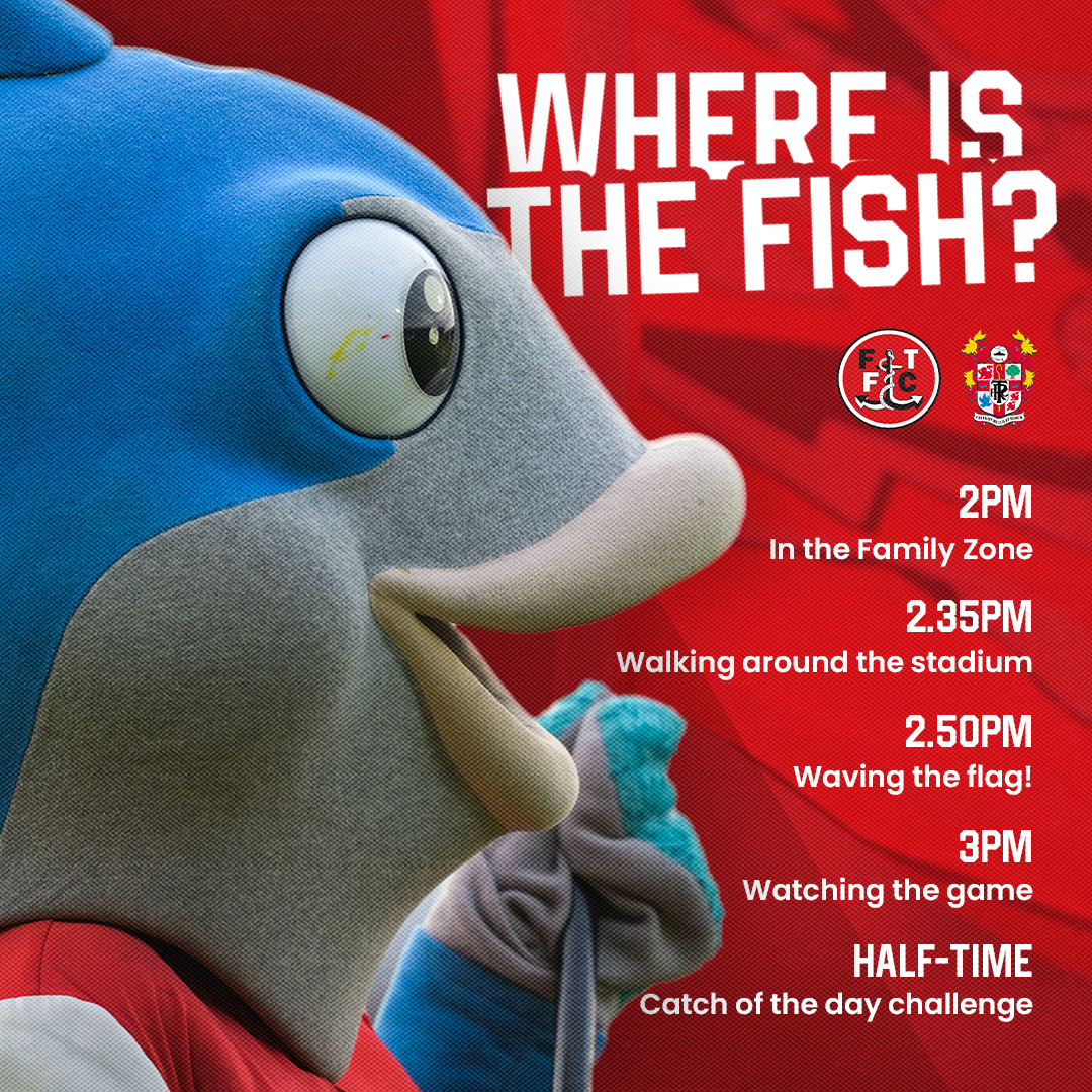 CaptainCod23's tweet photo. The second of a busy home week is upon us! 😆

I’ll be about this afternoon for the visit of Tranmere Rovers, so make sure to tag me if you grab a selfie and fancy appearing on my page. 📲

See you later, Cods. UTC! 🐟 https://t.co/OGqekfn4M9
