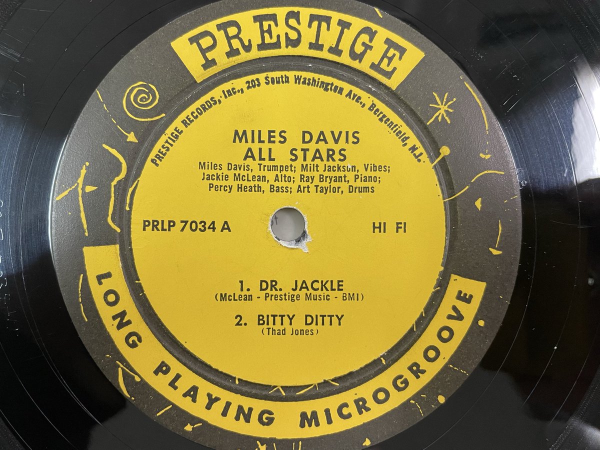 rubicrecords's tweet image. MILES DAVIS AND MILT JACKSON / QUINTET/SEXTET （ PRESTIGE / PRLP7034 / YELLOW NJ / DG / RVG / MONO ）