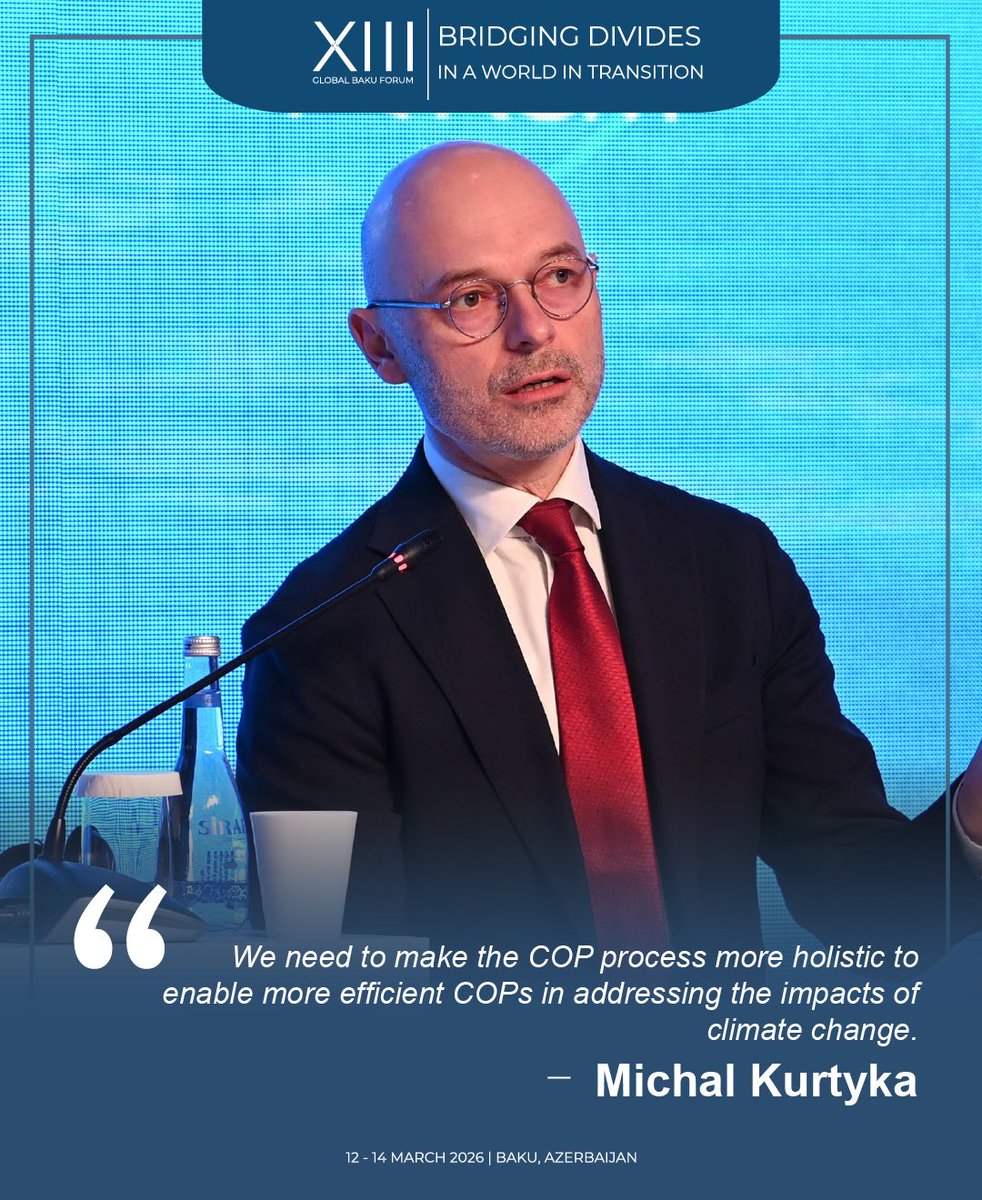 NizamiGanjaviIC's tweet image. Remarks by Michal Kurtyka (@KurtykaMichal ), President, #COP24; Minister of Climate and Environment of Poland 2019-2021

#XIIIGlobalBakuForum #XIIIGBF #GlobalBakuForum #GBF