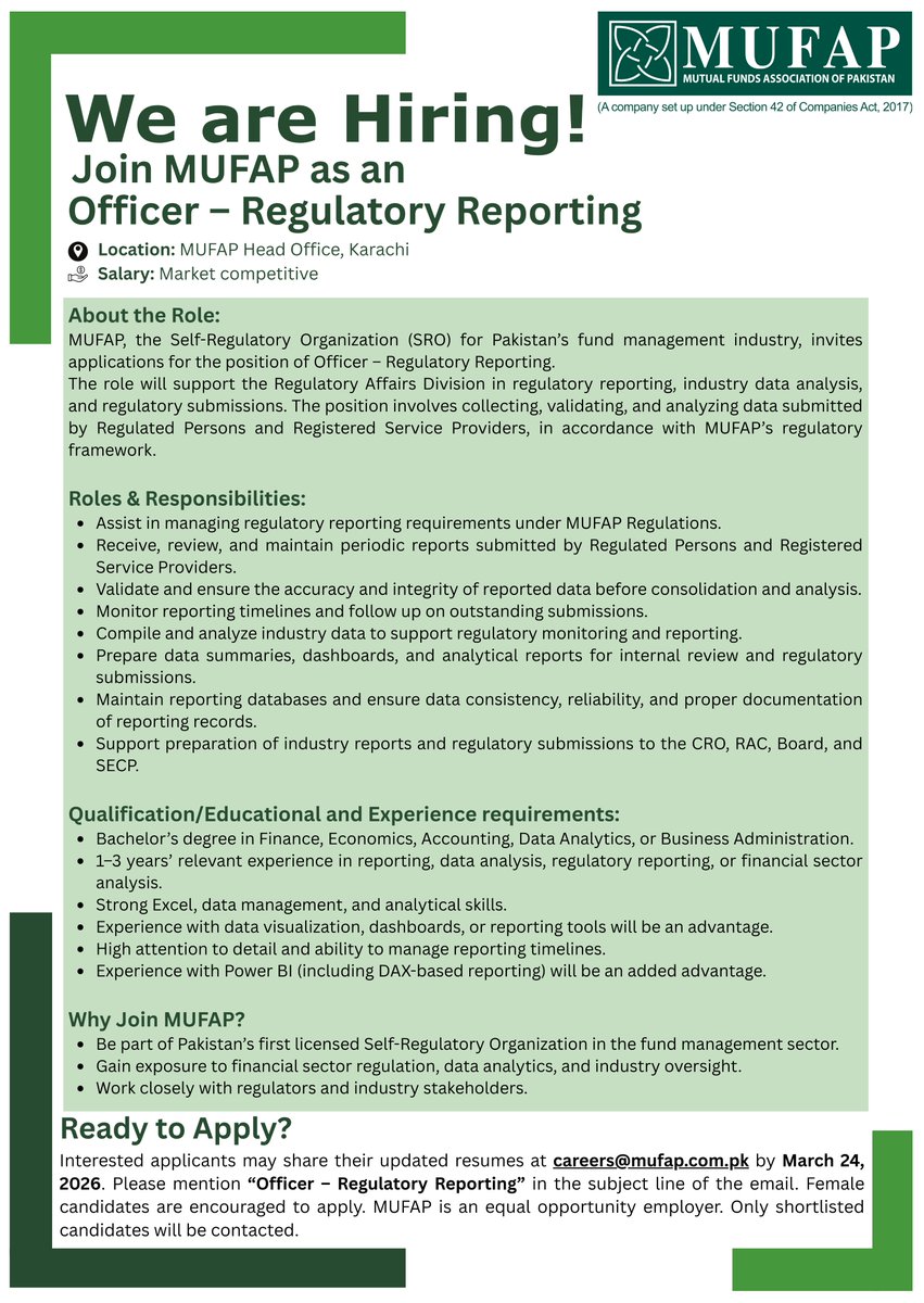 Mutual Funds Association of Pakistan (MUFAP) tweet media
