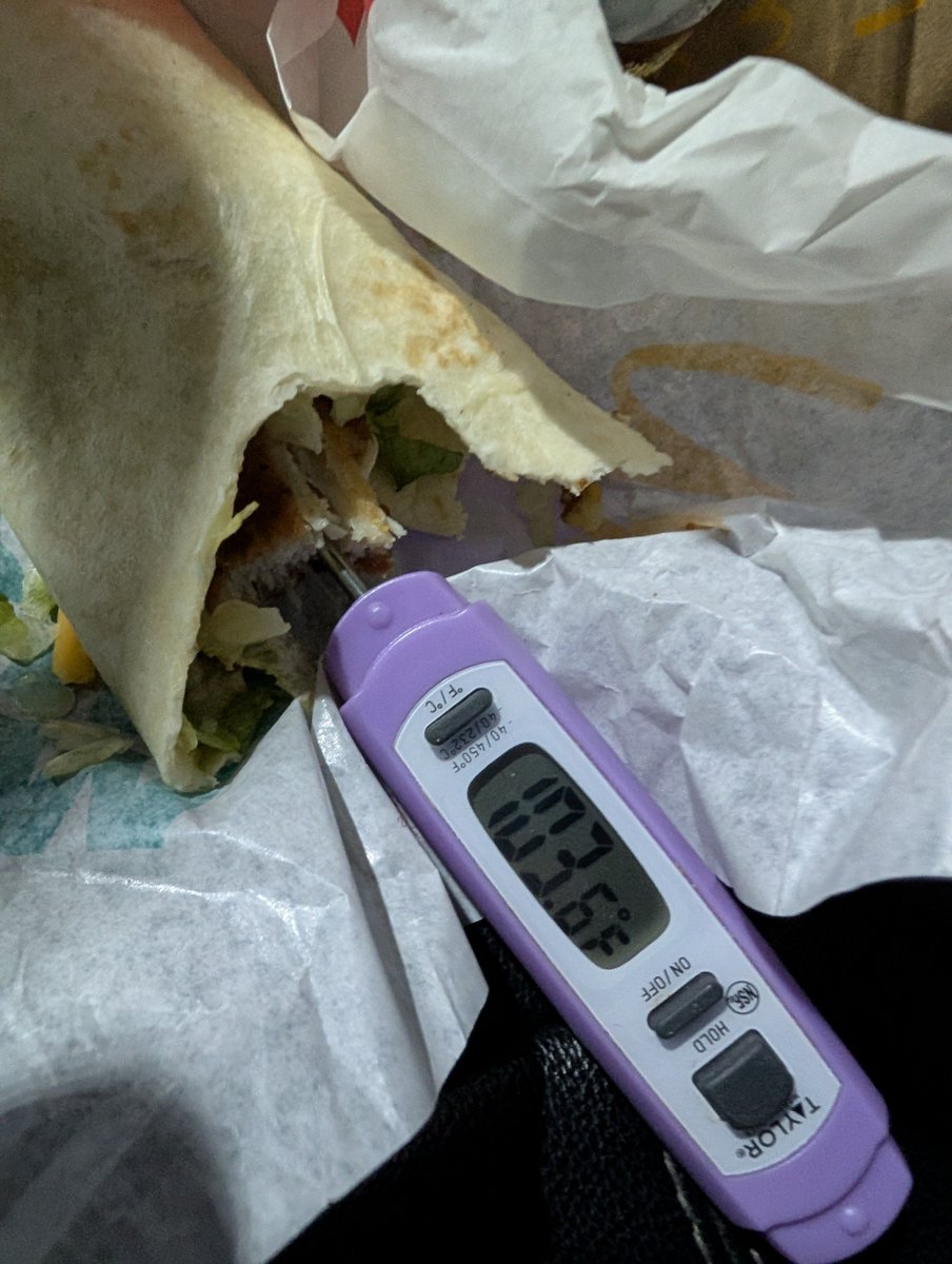 BrianDivaCox's tweet image. Wow this McDonald's worker just thought I was trying to get free food . I made a complaint about my chicken wrap served at 103°f.  And he asked for it back. I said hold up let me remove my thermometer 🤷🏼‍♂️🤣 #cheflife 

But on a serious note you should never ask for food back after