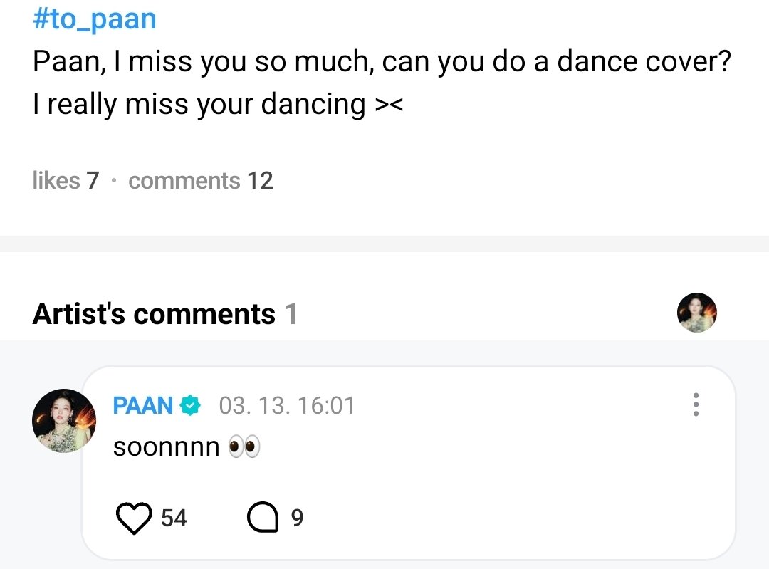 vvbitzup's tweet photo. [WEVERSE] 💬 260313 — #PAAN 

🧸: Paan, I miss you so much, can you do a dance cover? I really miss your dancing ><

🦊: soonnnn 👀

#VVUP #비비업 https://t.co/8RNWZi4ElV