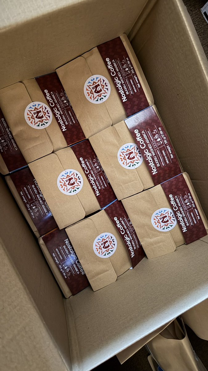 NostalgiCoffee's tweet photo. Our new Nostalgic Coffee look is here ☕
Developed under the ITC Markup II Rebranding Category, this batch of our Cinematic Blend (100% Washed Arabica) is now destined for the USA 🇺🇸.

Coming soon: explanation of our brand colours, single origins & limited editions.
Also launching Coffee for Education — buy a pack, help take a child to school 📚

#NostalgicCoffee #UgandanCoffee #CoffeeForEducation #SpecialtyCoffee #CoffeeExports