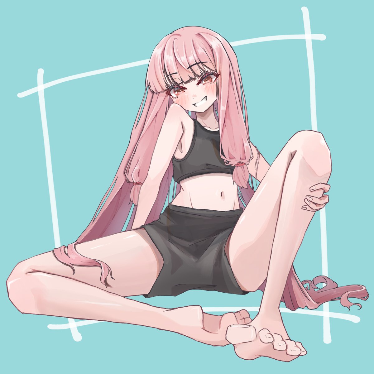 #片膝立てポーズを上げたら皆も上げてくれる 